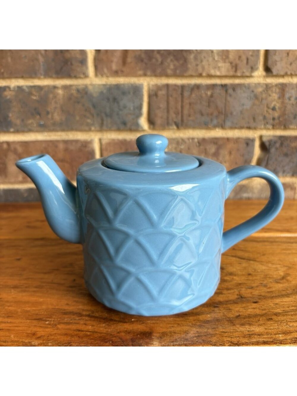 Designpac Country Dusty Blue Teapot Geometric Design 3 Cups